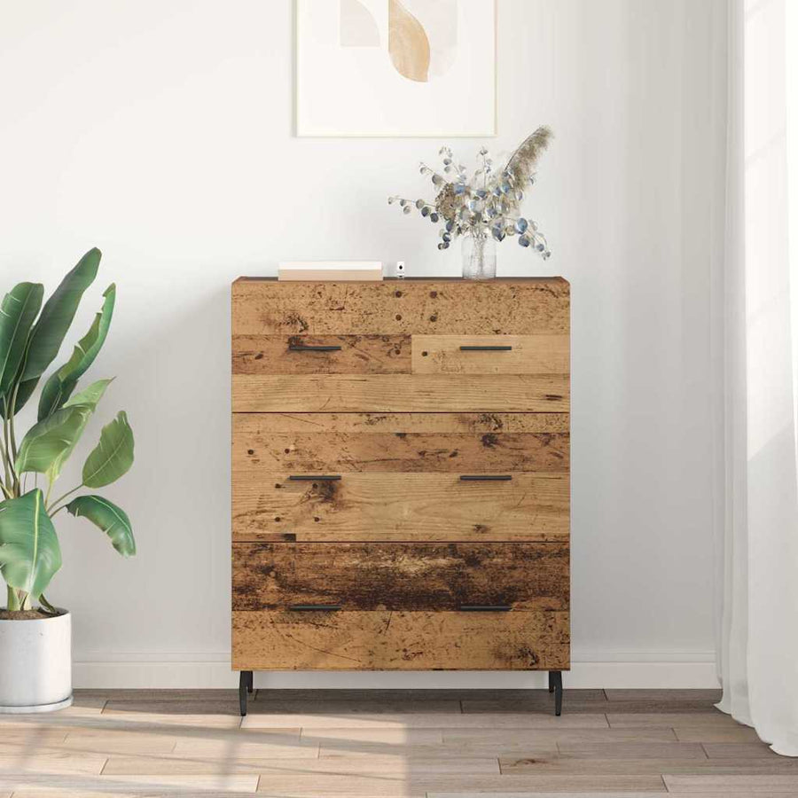 Dressoir Oud Hout 69,5 x 34 x 90 cm Gemonteerd hout en ijzer