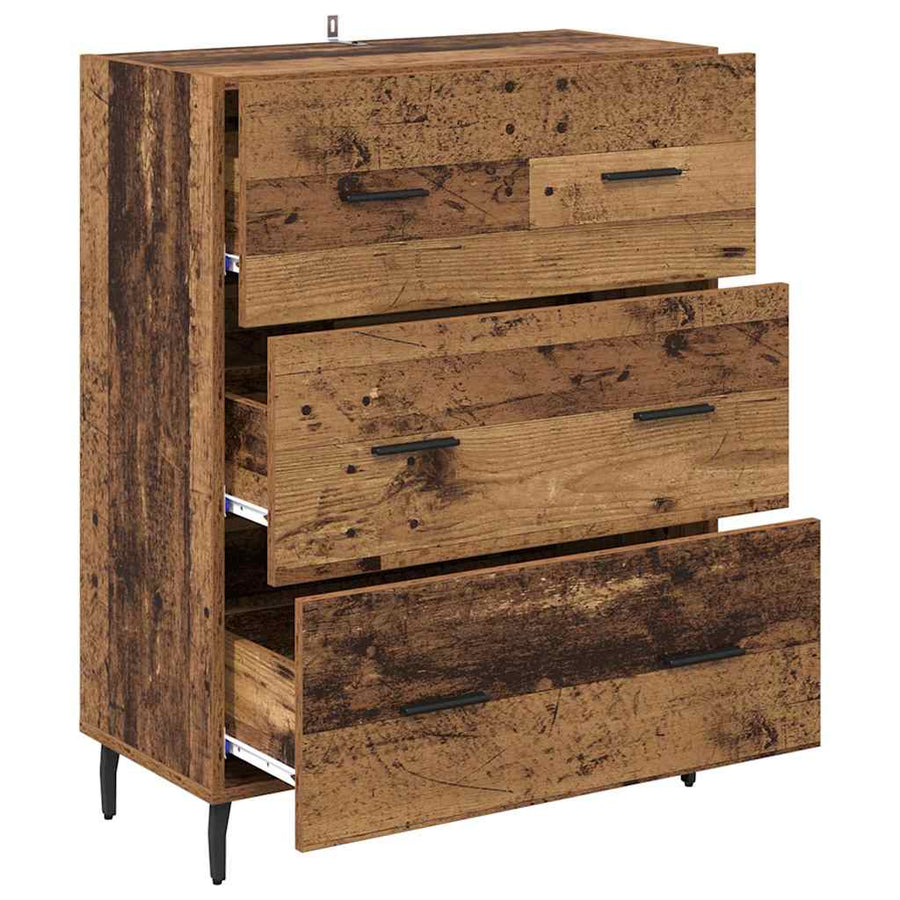 Dressoir Oud Hout 69,5 x 34 x 90 cm Gemonteerd hout en ijzer