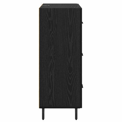 Dressoir Zwart Eiken 69,5 x 34 x 90 cm Gemonteerd hout en ijzer