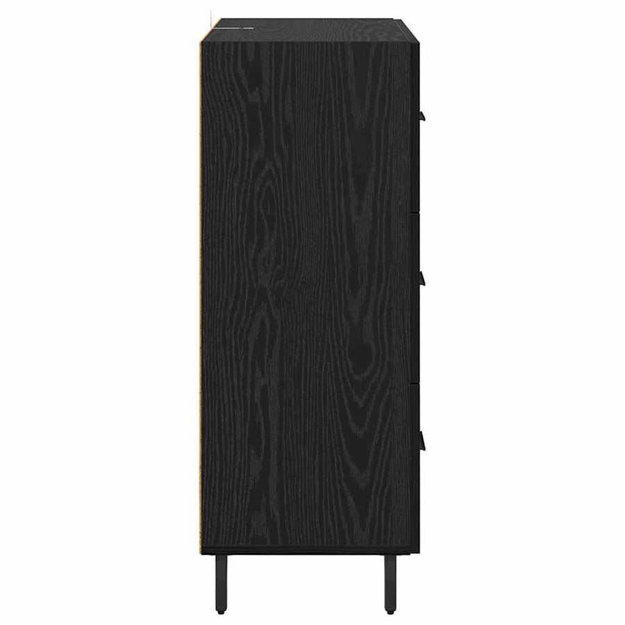 Dressoir Zwart Eiken 69,5 x 34 x 90 cm Gemonteerd hout en ijzer