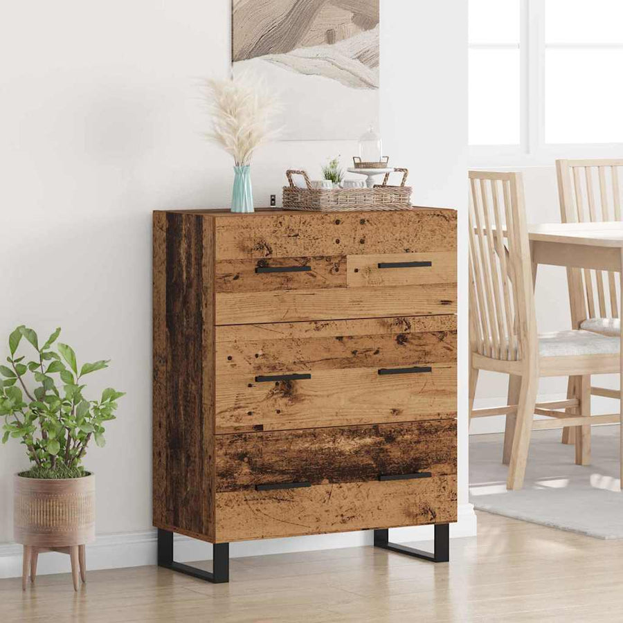 Dressoir Oud Hout 69,5 x 34 x 90 cm Gemonteerd hout en ijzer