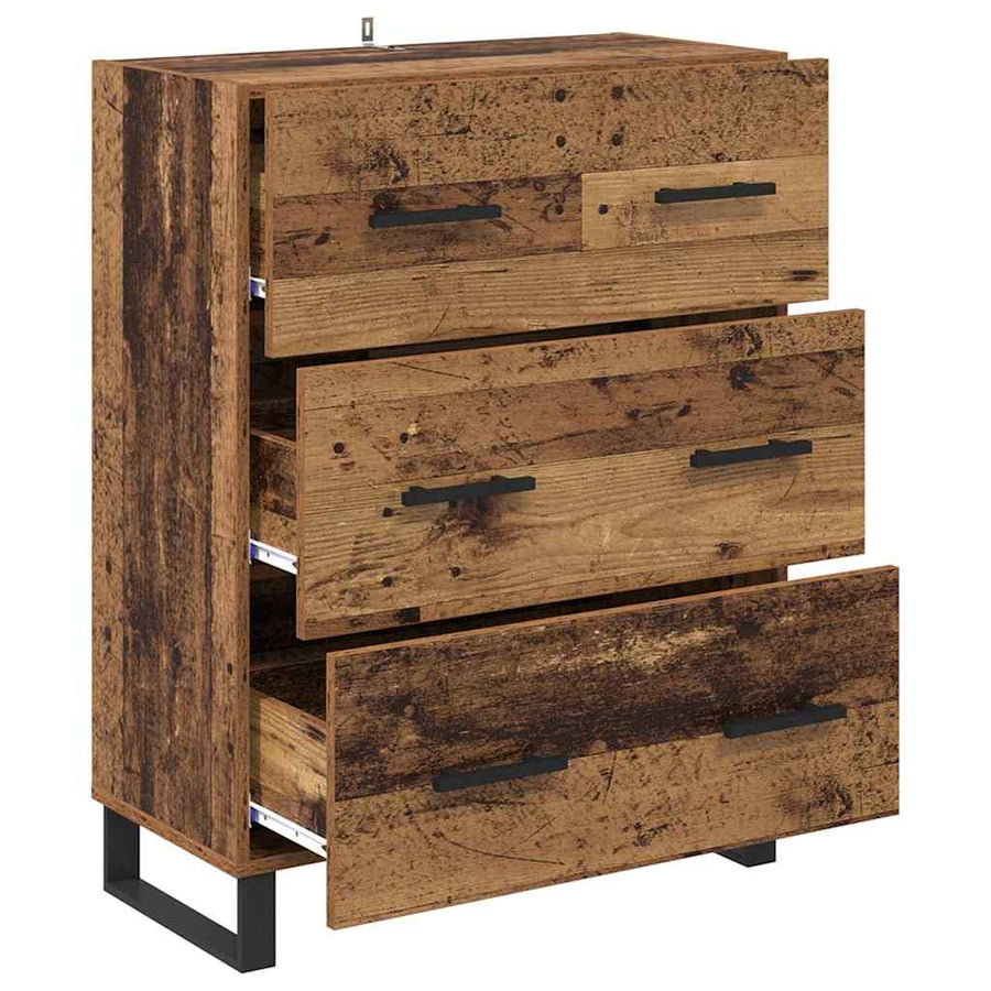 Dressoir Oud Hout 69,5 x 34 x 90 cm Gemonteerd hout en ijzer
