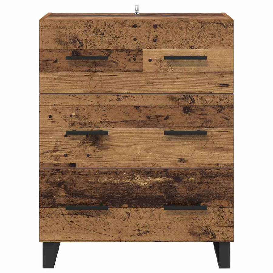 Dressoir Oud Hout 69,5 x 34 x 90 cm Gemonteerd hout en ijzer