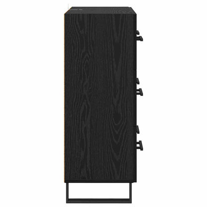 Dressoir Zwart Eiken 69,5 x 34 x 90 cm Gemonteerd hout en ijzer