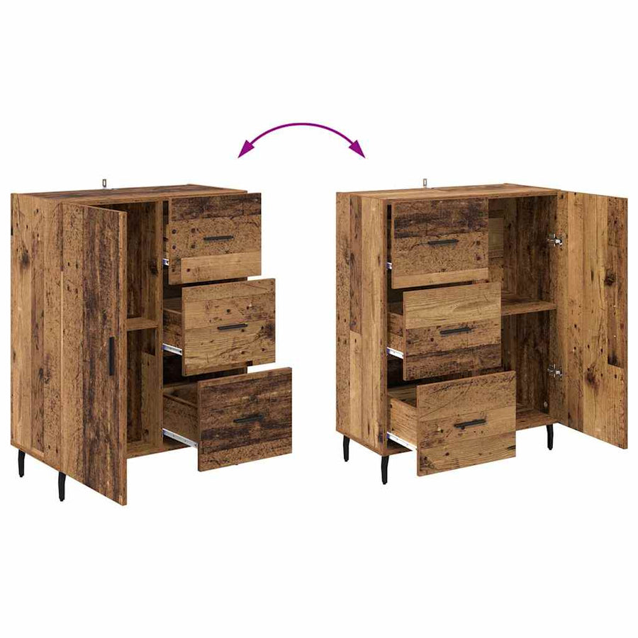 Dressoir Oud Hout 69,5 x 34 x 90 cm Gemonteerd hout en ijzer