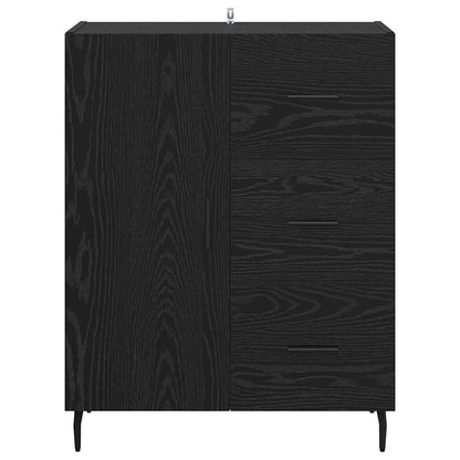 Dressoir Zwart Eiken 69,5 x 34 x 90 cm Gemonteerd hout en ijzer