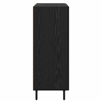 Dressoir Zwart Eiken 69,5 x 34 x 90 cm Gemonteerd hout en ijzer