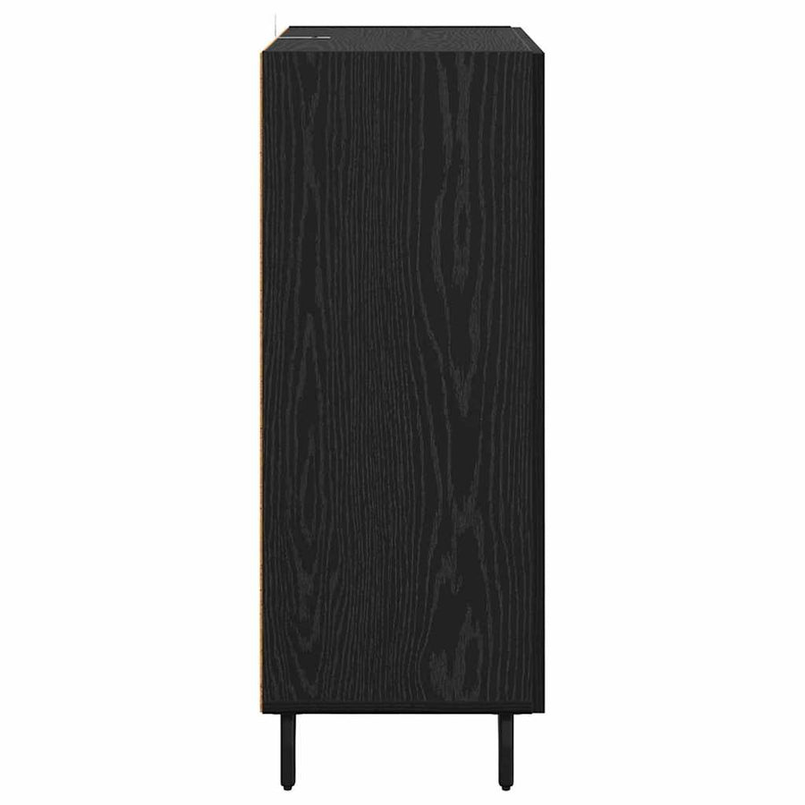 Dressoir Zwart Eiken 69,5 x 34 x 90 cm Gemonteerd hout en ijzer
