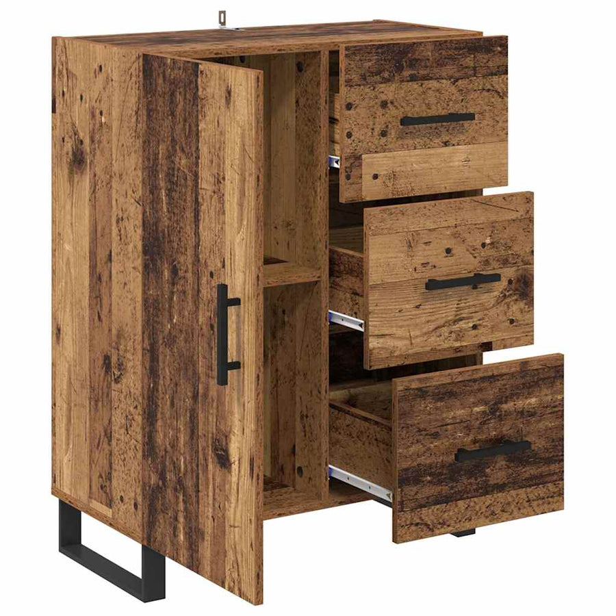 Dressoir Oud Hout 69,5 x 34 x 90 cm Gemonteerd hout en ijzer