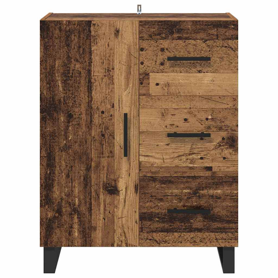 Dressoir Oud Hout 69,5 x 34 x 90 cm Gemonteerd hout en ijzer