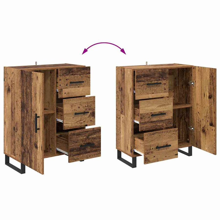 Dressoir Oud Hout 69,5 x 34 x 90 cm Gemonteerd hout en ijzer