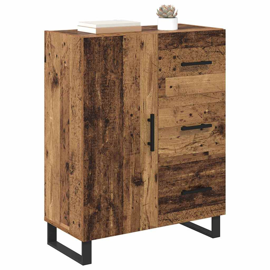 Dressoir Oud Hout 69,5 x 34 x 90 cm Gemonteerd hout en ijzer