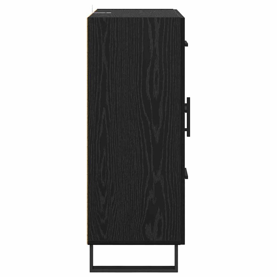 Dressoir Zwart Eiken 69,5 x 34 x 90 cm Gemonteerd hout en ijzer