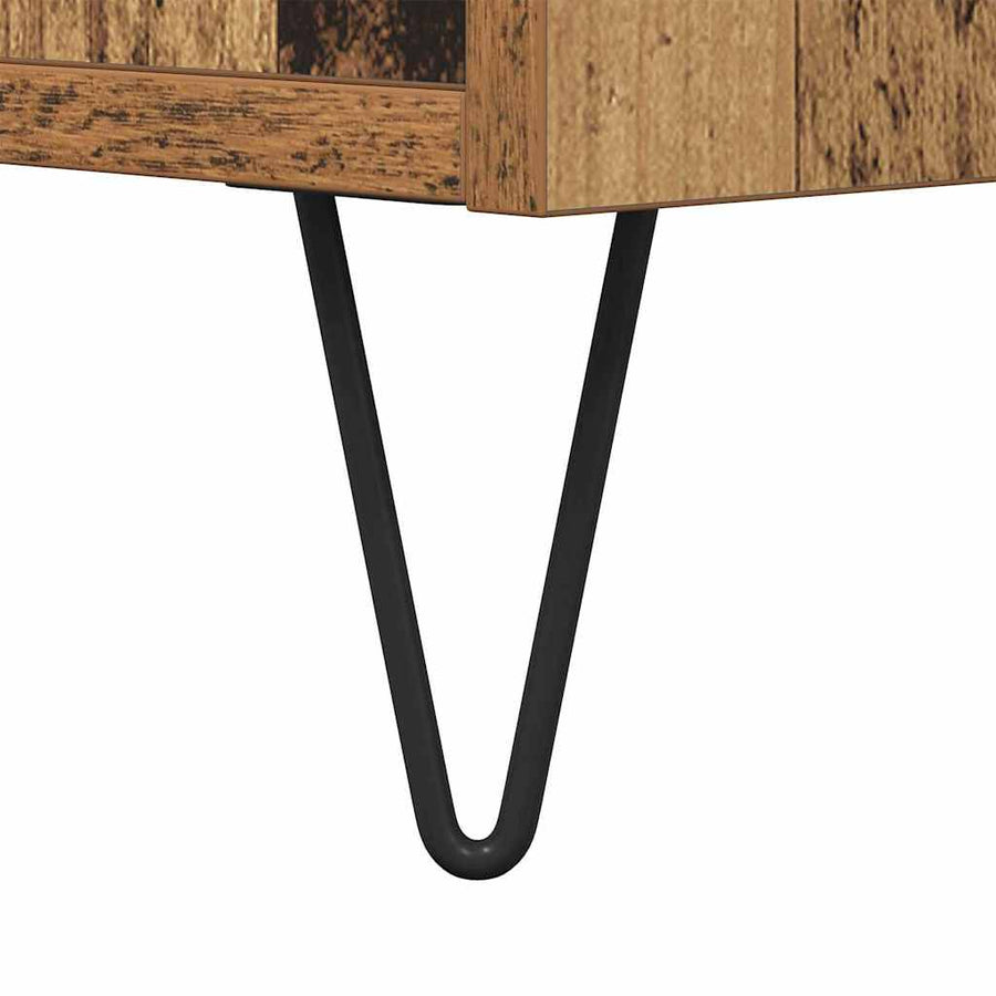 Dressoir met lade Oud hout 34 x 34.5 x 90 cm Bewerkt hout