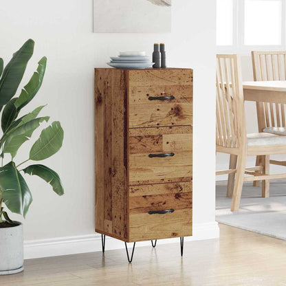 Dressoir met lade Oud hout 34 x 34.5 x 90 cm Bewerkt hout