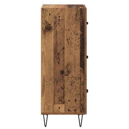 Dressoir met lade Oud hout 34 x 34.5 x 90 cm Bewerkt hout