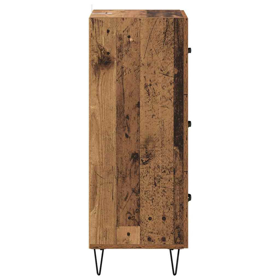 Dressoir met lade Oud hout 34 x 34.5 x 90 cm Bewerkt hout