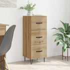 Dressoir bewerkt hout 34x34.5x90 cm artisanaal eikenkleurig