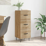 Dressoir bewerkt hout 34x34.5x90 cm artisanaal eikenkleurig