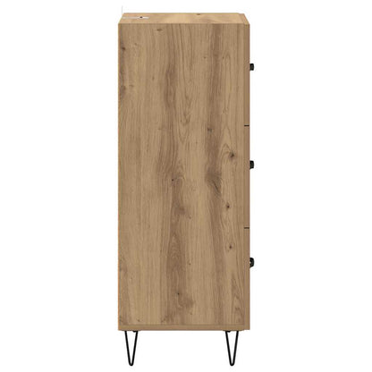 Dressoir artisanaal eikenkleurig 34 x 34.5 x 90 cm Bewerkt hout