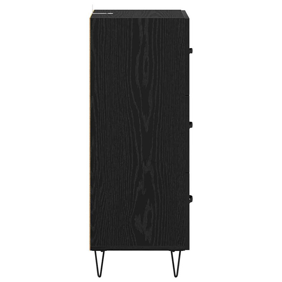 Dressoir met lade Zwart eiken 34 x 34.5 x 90 cm Bewerkt hout