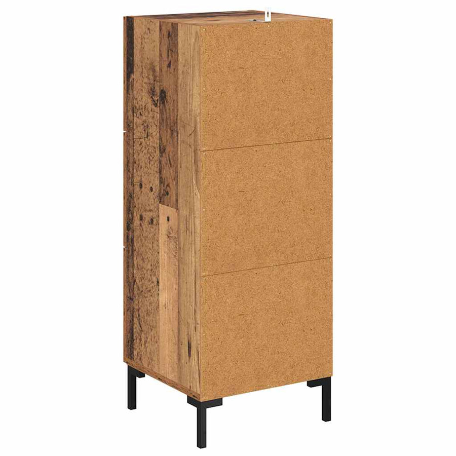 Dressoir met lade Oudhout 34,5 x 34 x 90 cm Bewerkt hout
