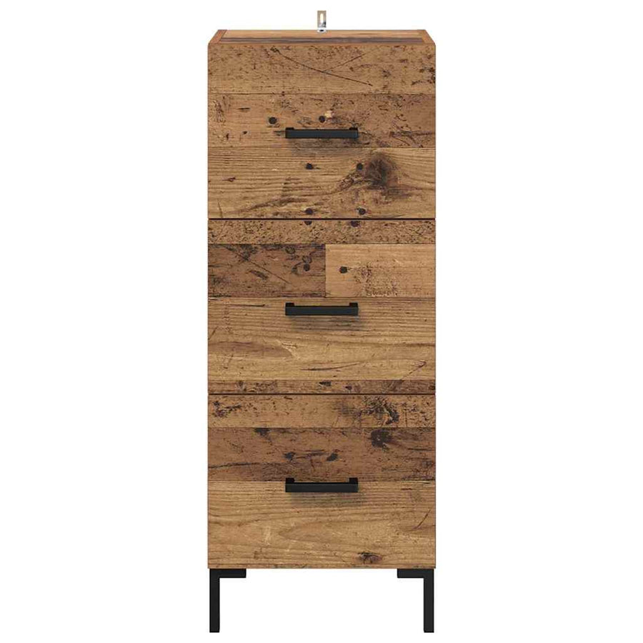 Dressoir met lade Oudhout 34,5 x 34 x 90 cm Bewerkt hout