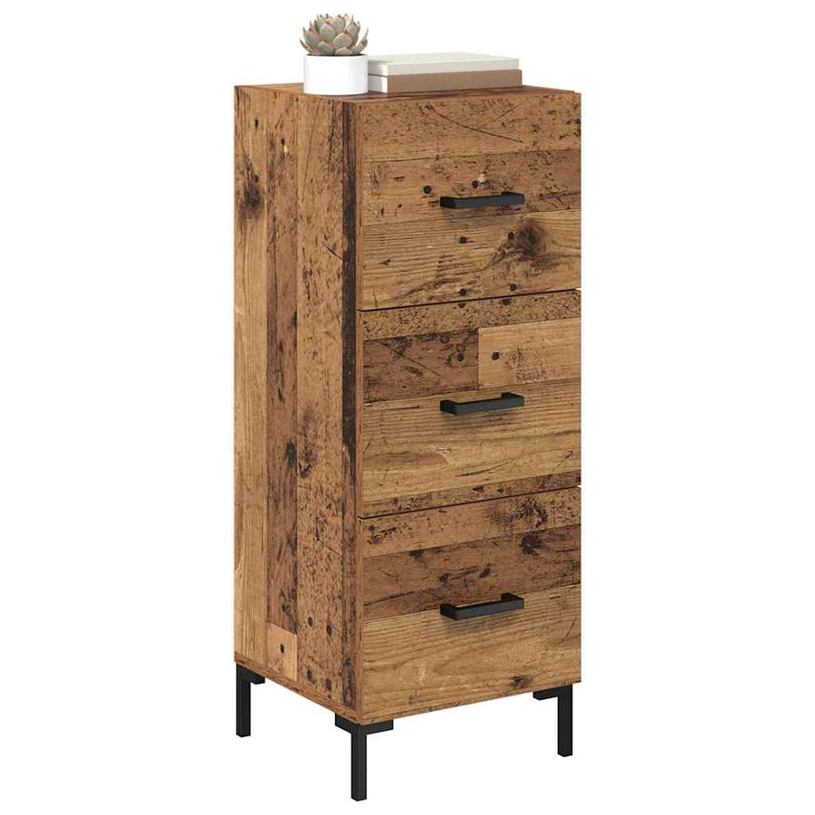 Dressoir met lade Oudhout 34,5 x 34 x 90 cm Bewerkt hout