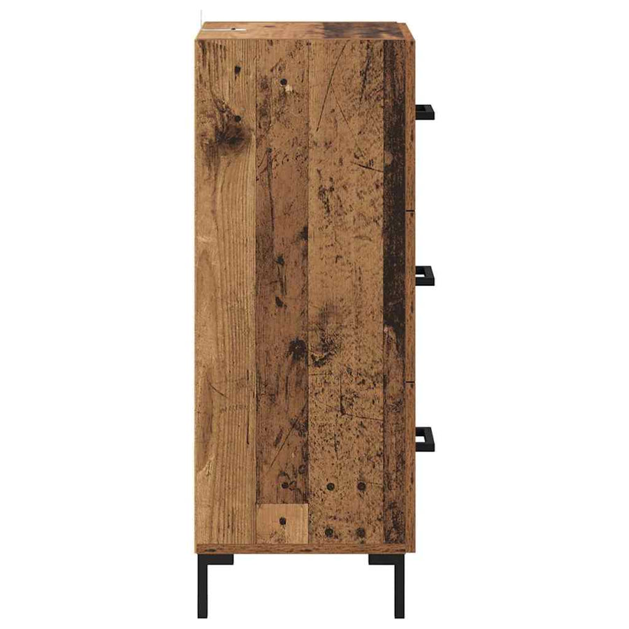 Dressoir met lade Oudhout 34,5 x 34 x 90 cm Bewerkt hout