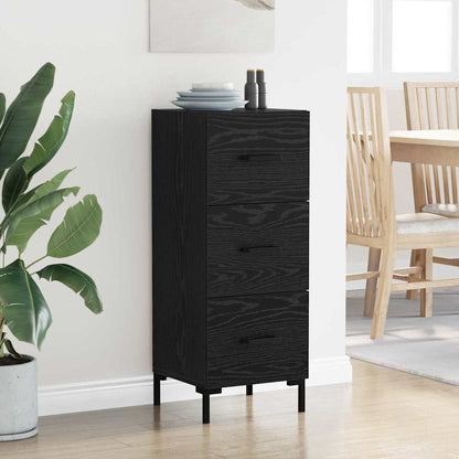 Dressoir met lade Zwart Eiken 34,5 x 34 x 90 cm Bewerkt hout
