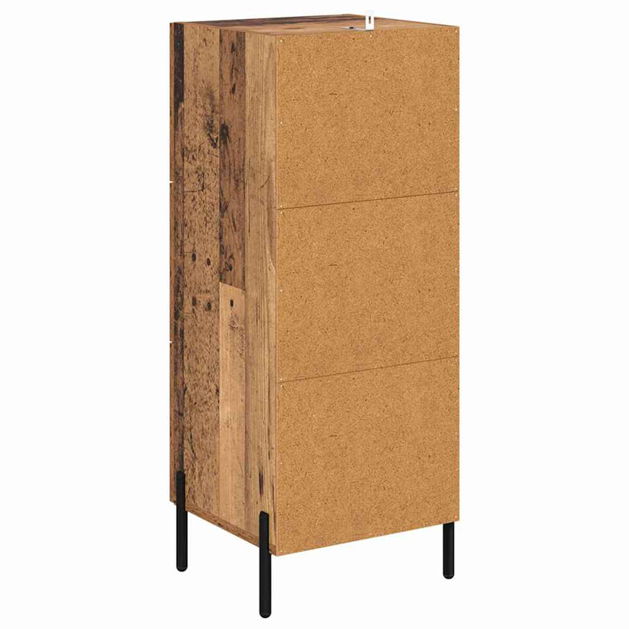 Dressoir met lade Oud hout 34 x 34.5 x 90 cm Bewerkt hout
