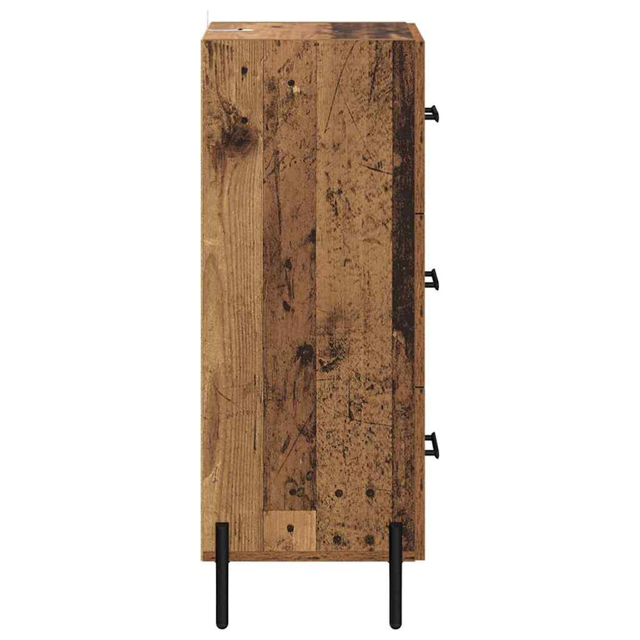 Dressoir met lade Oud hout 34 x 34.5 x 90 cm Bewerkt hout