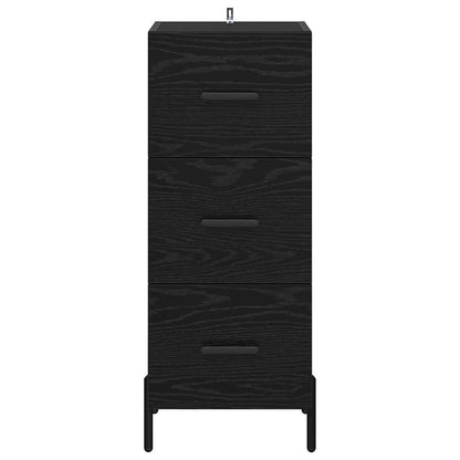 Dressoir met lade Zwart eiken 34 x 34.5 x 90 cm Bewerkt hout