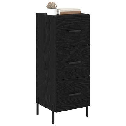 Dressoir met lade Zwart eiken 34 x 34.5 x 90 cm Bewerkt hout