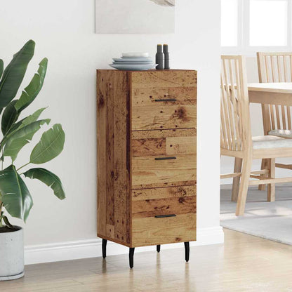 Dressoir met lade Oud hout 34 x 34.5 x 90 cm Bewerkt hout