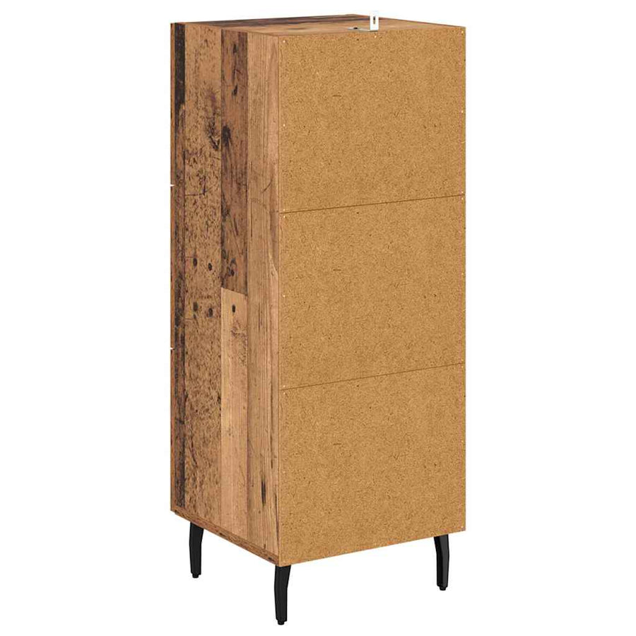 Dressoir met lade Oud hout 34 x 34.5 x 90 cm Bewerkt hout