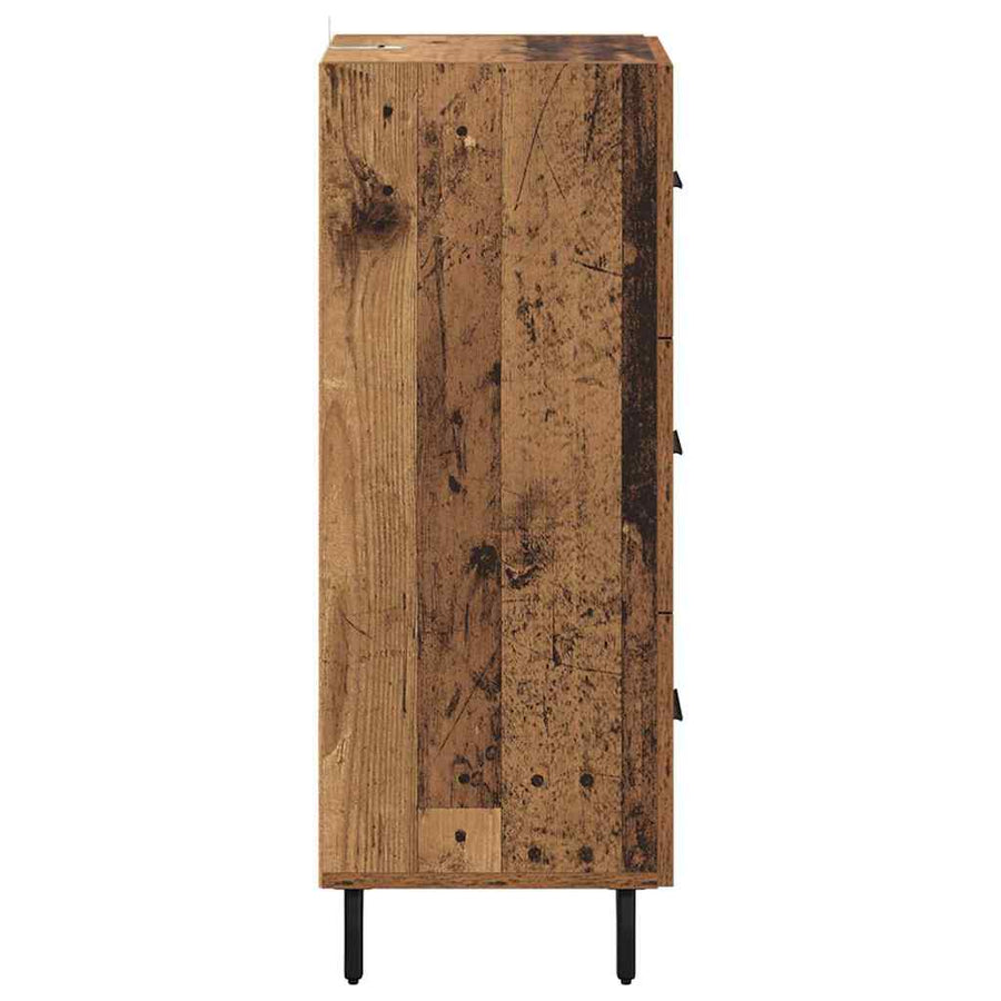 Dressoir met lade Oud hout 34 x 34.5 x 90 cm Bewerkt hout