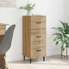 Dressoir 34x34.5x90 cm bewerkt hout artisanaal eikenkleurig