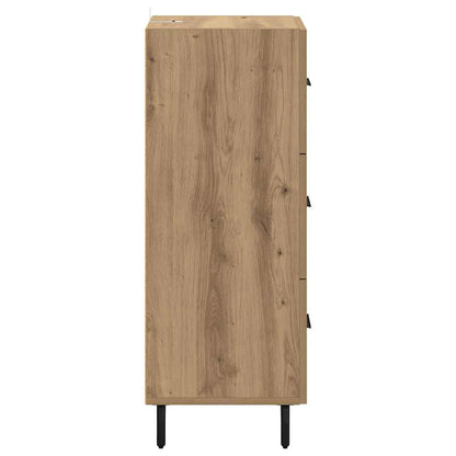 Dressoir artisanaal eikenkleurig 34 x 34.5 x 90 cm Bewerkt hout