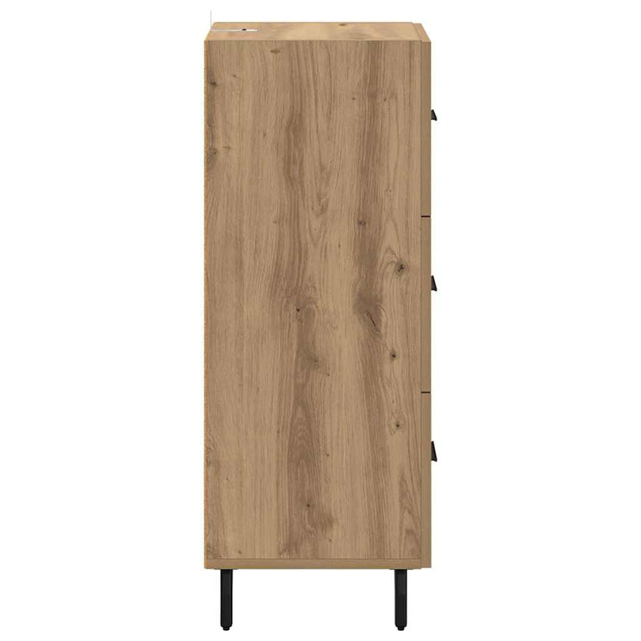 Dressoir artisanaal eikenkleurig 34 x 34.5 x 90 cm Bewerkt hout