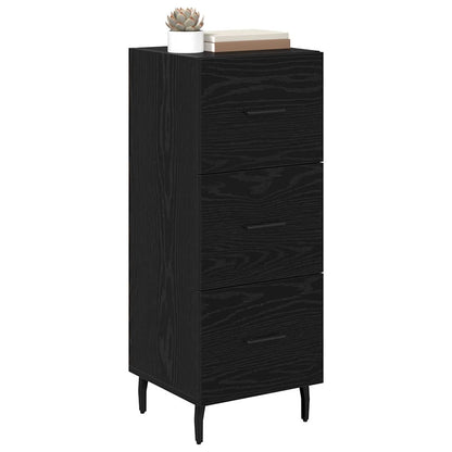 Dressoir met lade Zwart eiken 34 x 34.5 x 90 cm Bewerkt hout