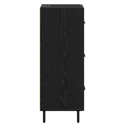 Dressoir met lade Zwart eiken 34 x 34.5 x 90 cm Bewerkt hout