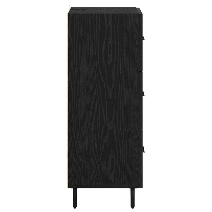 Dressoir met lade Zwart eiken 34 x 34.5 x 90 cm Bewerkt hout