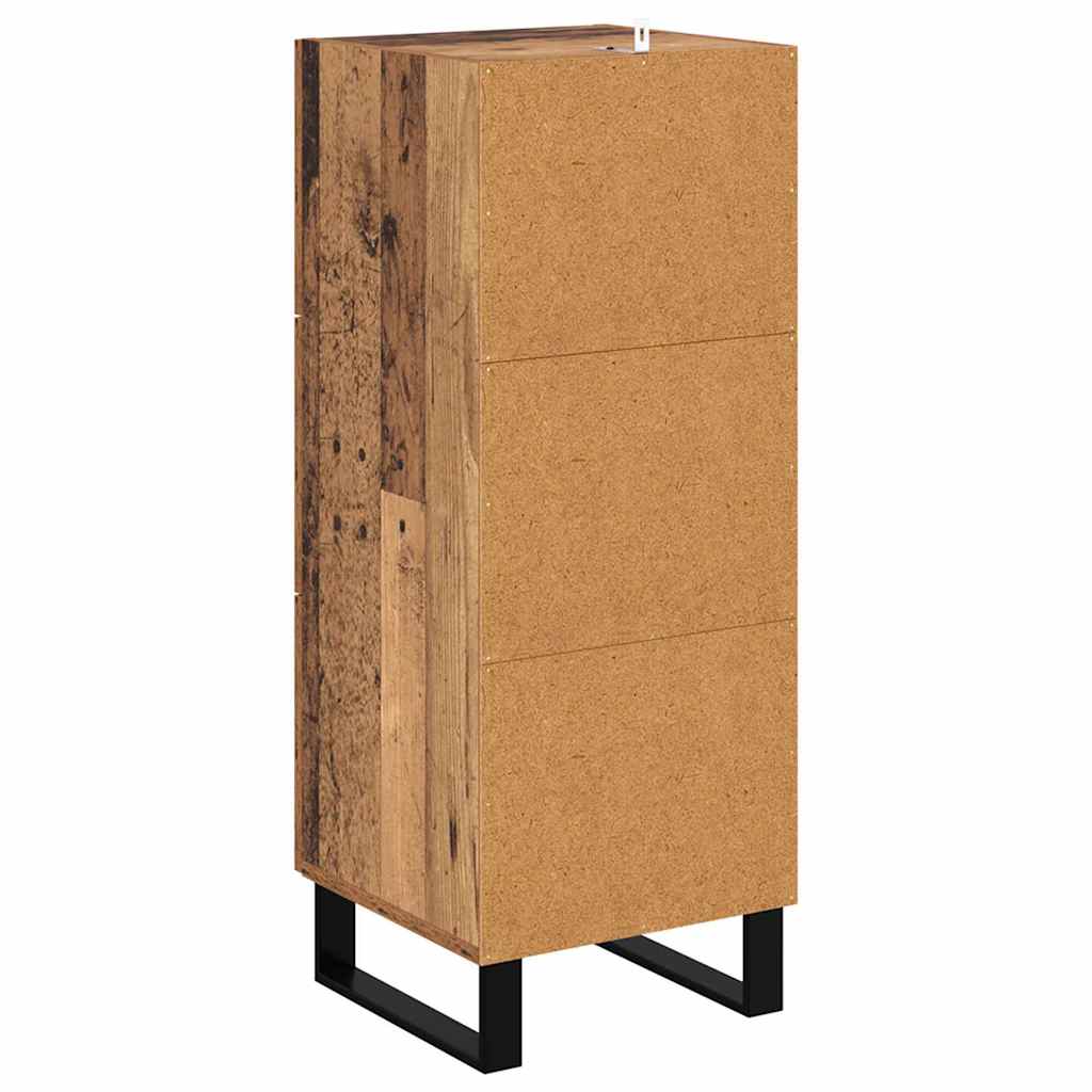 Dressoir Oud Hout 34,5 x 34 x 90 cm Gemonteerd hout en ijzer
