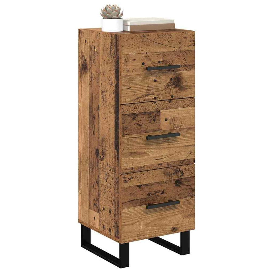 Dressoir Oud Hout 34,5 x 34 x 90 cm Gemonteerd hout en ijzer