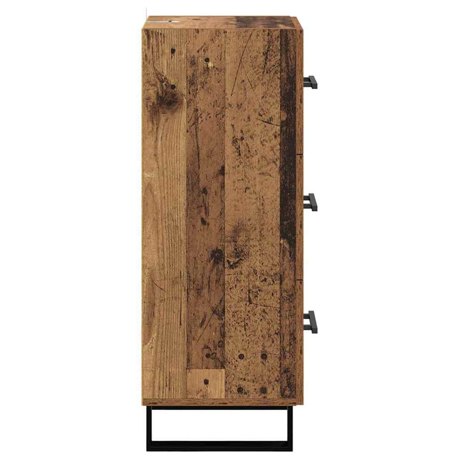 Dressoir Oud Hout 34,5 x 34 x 90 cm Gemonteerd hout en ijzer
