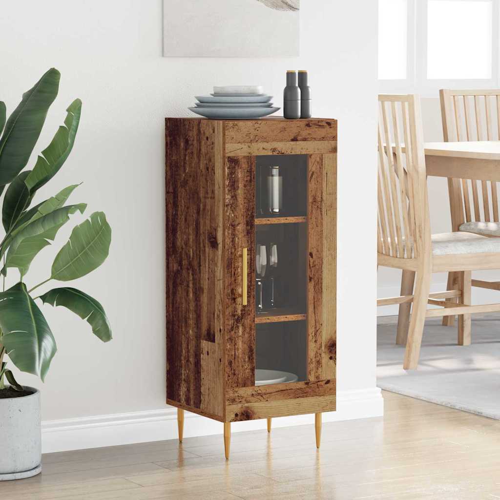Dressoir Oud hout 34 x 34.5 x 90 cm Bewerkt hout