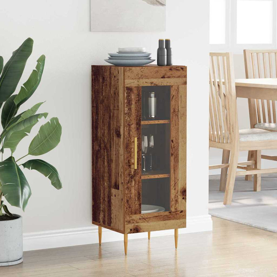 Dressoir Oud hout 34 x 34.5 x 90 cm Bewerkt hout
