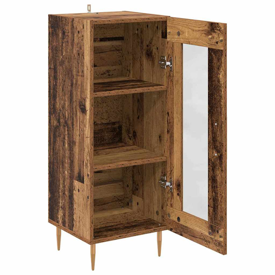 Dressoir Oud hout 34 x 34.5 x 90 cm Bewerkt hout