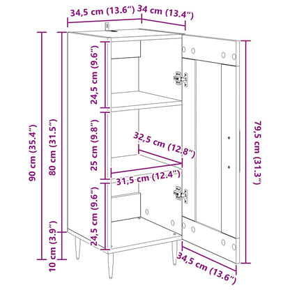 Dressoir Oud hout 34 x 34.5 x 90 cm Bewerkt hout